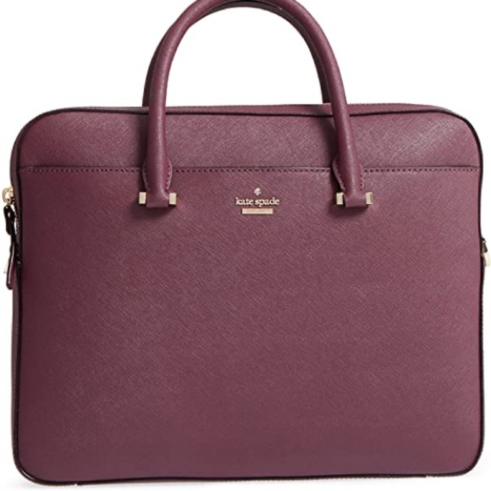 Kate Spade Deep Plum Saffiano 13” Laptop Bag